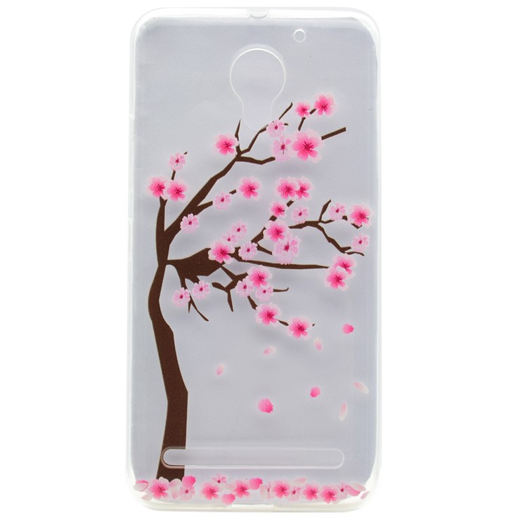 Pattern Printing Clear TPU Case for Lenovo Vibe C2 - Plum Blossom Tree-1