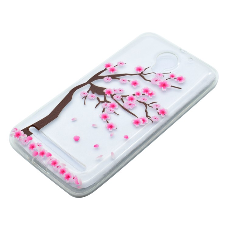 Pattern Printing Clear TPU Case for Lenovo Vibe C2 - Plum Blossom Tree-2