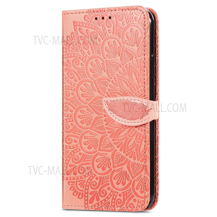 For Motorola Moto G51 5G PU Leather Book Stand Case Imprinted Dream Wings Pattern Wallet Style Flip Cover with Strap - Orange-2