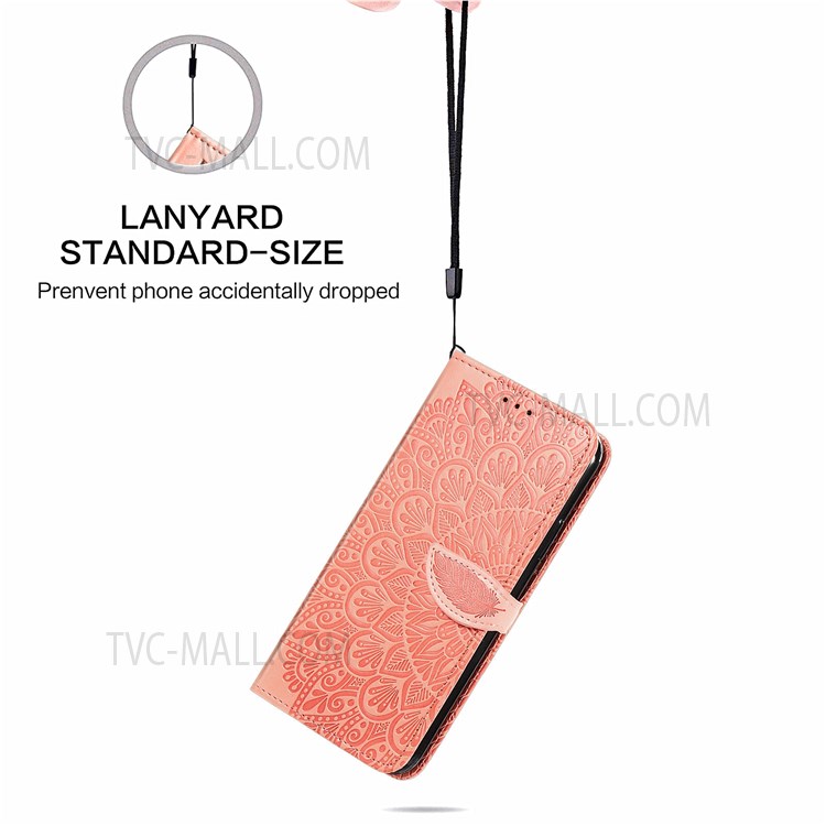 For Motorola Moto G41 / Moto G31 Soft PU Leather Case Imprinted Dream Wings Pattern Wallet Stand Inner TPU Cover Shell with Strap - Orange-7