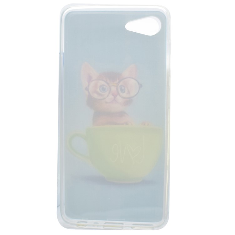 Pattern Printing Clear TPU Cover for Lenovo ZUK Z2 - Lovely Cat in Bowl-4