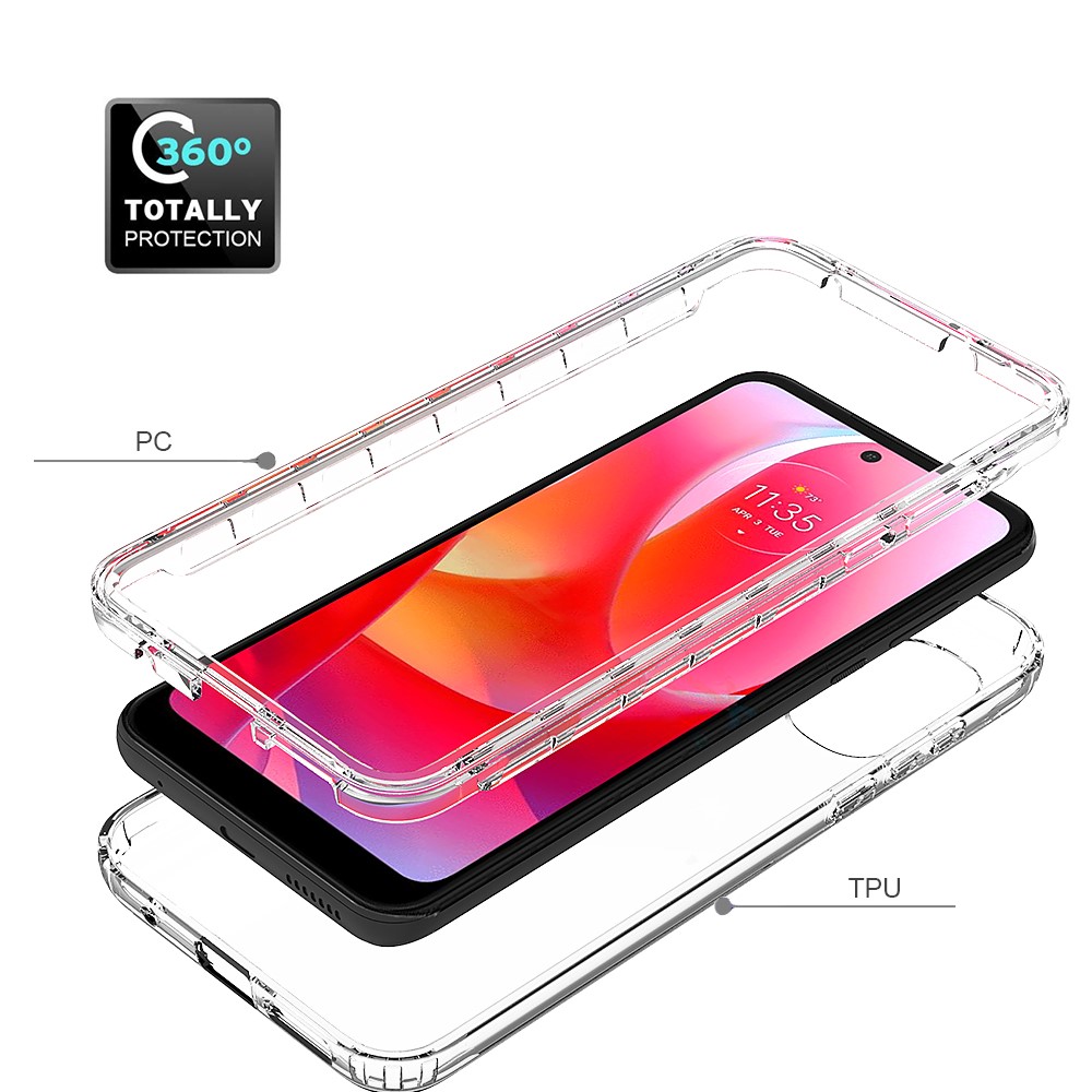 For Motorola Moto G Power (2022) Gradient Color Transparent TPU + PC Hybrid Cover Four Corner Cushion Case - Transparent-2