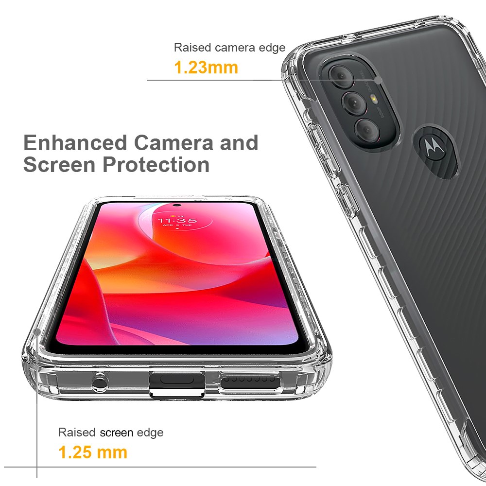 For Motorola Moto G Power (2022) Gradient Color Transparent TPU + PC Hybrid Cover Four Corner Cushion Case - Transparent-3
