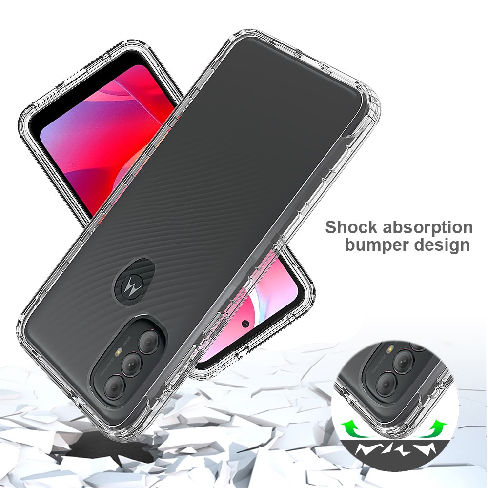 For Motorola Moto G Power (2022) Gradient Color Transparent TPU + PC Hybrid Cover Four Corner Cushion Case - Transparent-5