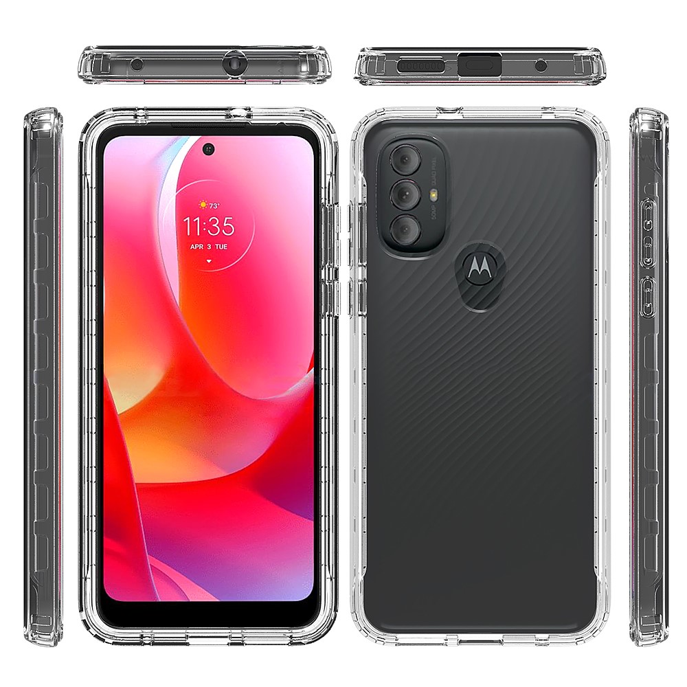 For Motorola Moto G Power (2022) Gradient Color Transparent TPU + PC Hybrid Cover Four Corner Cushion Case - Transparent-6