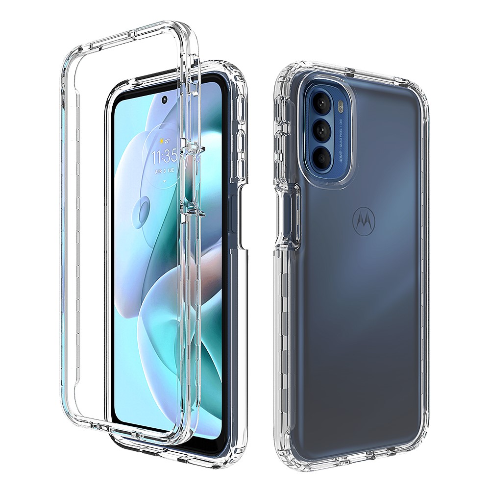For Motorola Moto G31/G41 Gradient Transparent TPU + PC Hybrid Cover Two-Layer Structure Phone Case Accessory - Transparent-1