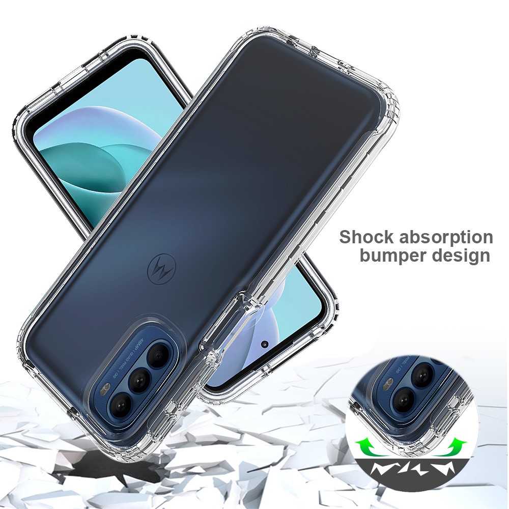For Motorola Moto G31/G41 Gradient Transparent TPU + PC Hybrid Cover Two-Layer Structure Phone Case Accessory - Transparent-5