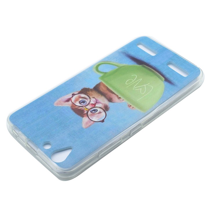 For Lenovo Vibe K5 / Vibe K5 Plus Patterned Soft TPU Cell Phone Case - Lovely Cat in Glasses-3