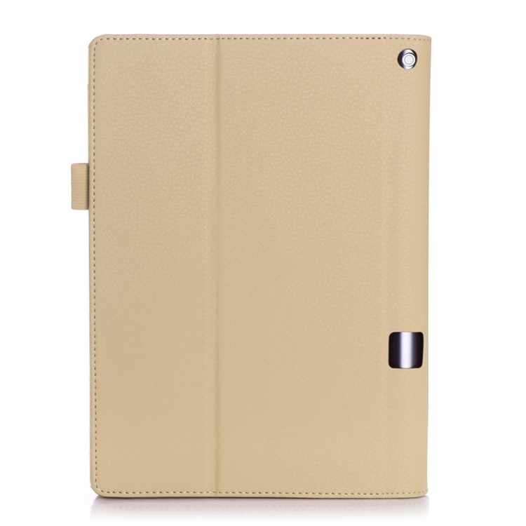 Leather Card Slot Stand Cover with Elastic Strap for Lenovo Yoga Tab 3 Plus - Gold-3