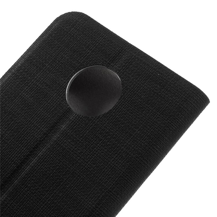 Cross Texture Leather Stand Case with Card Slot for Motorola Moto Z Play Built-in Steel Sheet - Black-8