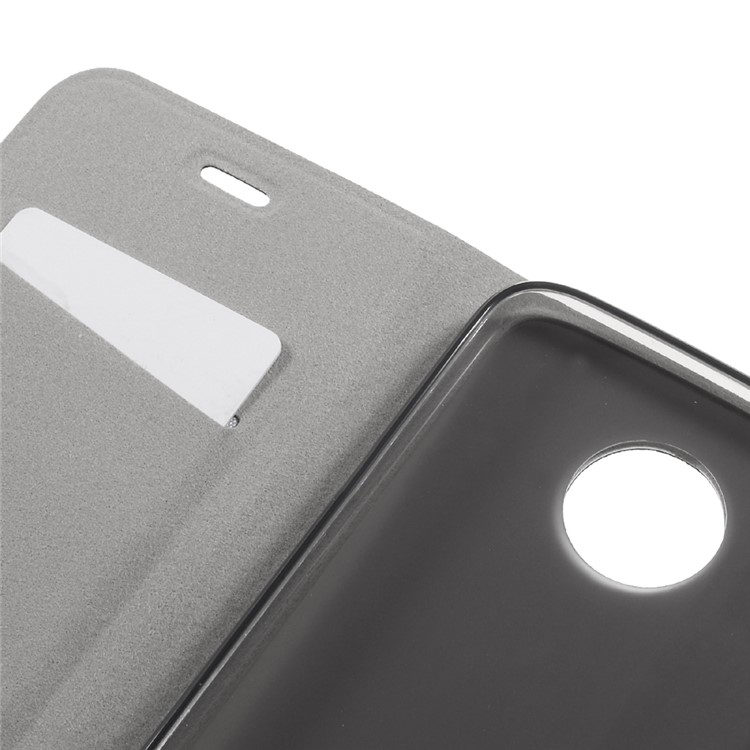 Cross Texture Leather Stand Case with Card Slot for Motorola Moto Z Play Built-in Steel Sheet - Black-9