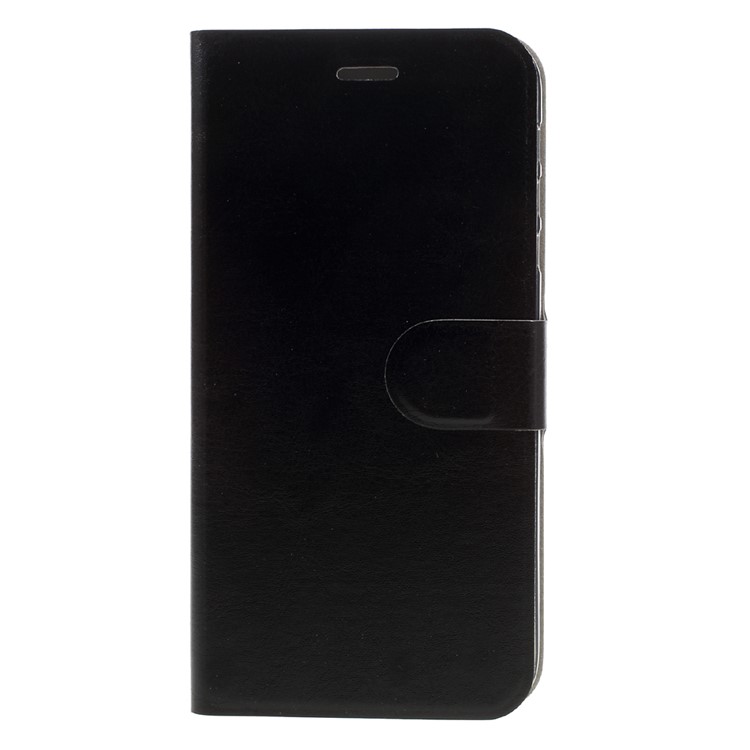 Crazy Horse Leather Stand Card Holder Case for Motorola Moto Z Play Built-in Steel Sheet - Black-3