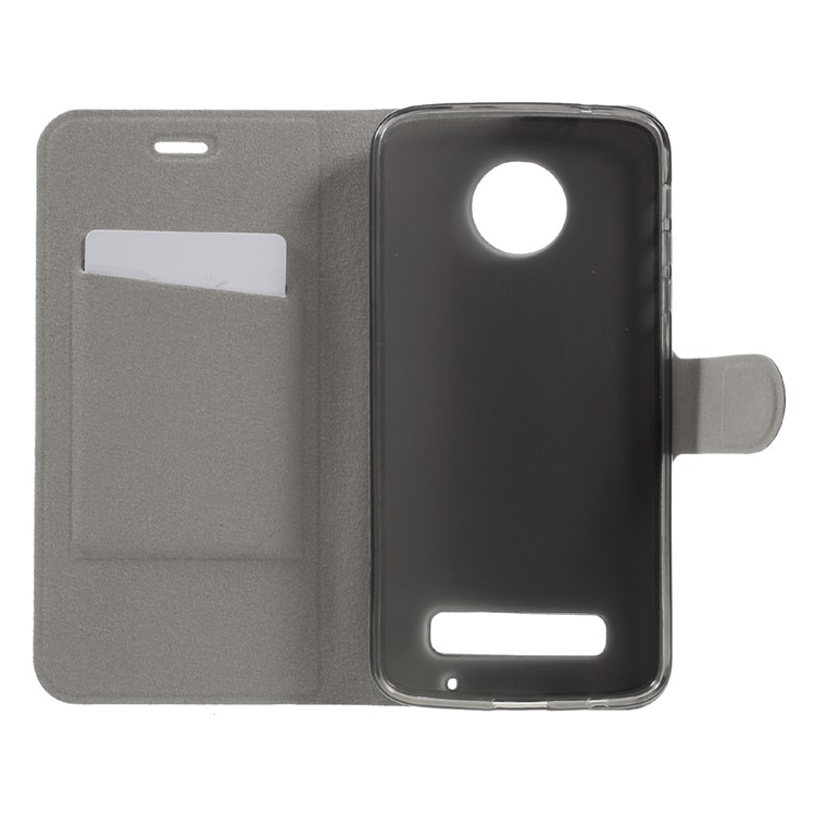 Crazy Horse Leather Stand Card Holder Case for Motorola Moto Z Play Built-in Steel Sheet - Black-6