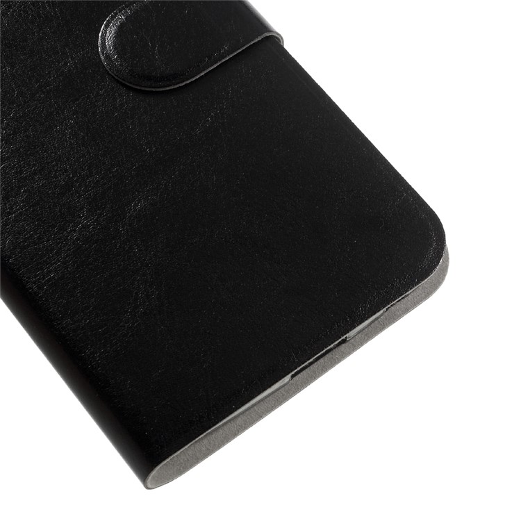 Crazy Horse Leather Stand Card Holder Case for Motorola Moto Z Play Built-in Steel Sheet - Black-7