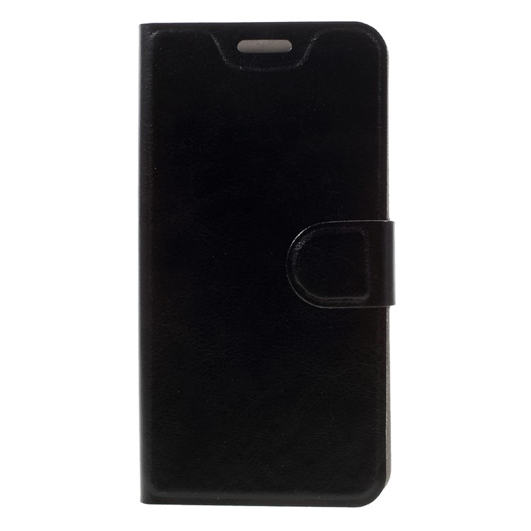 Crazy Horse Leather Stand Case for Lenovo Vibe C2 Power Built-in Steel Sheet - Black-3