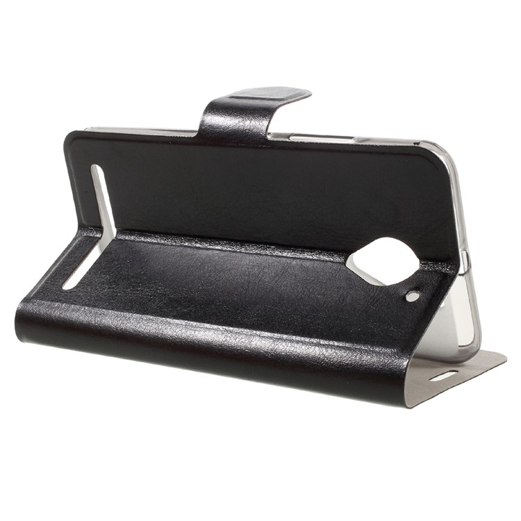 Crazy Horse Leather Stand Case for Lenovo Vibe C2 Power Built-in Steel Sheet - Black-5