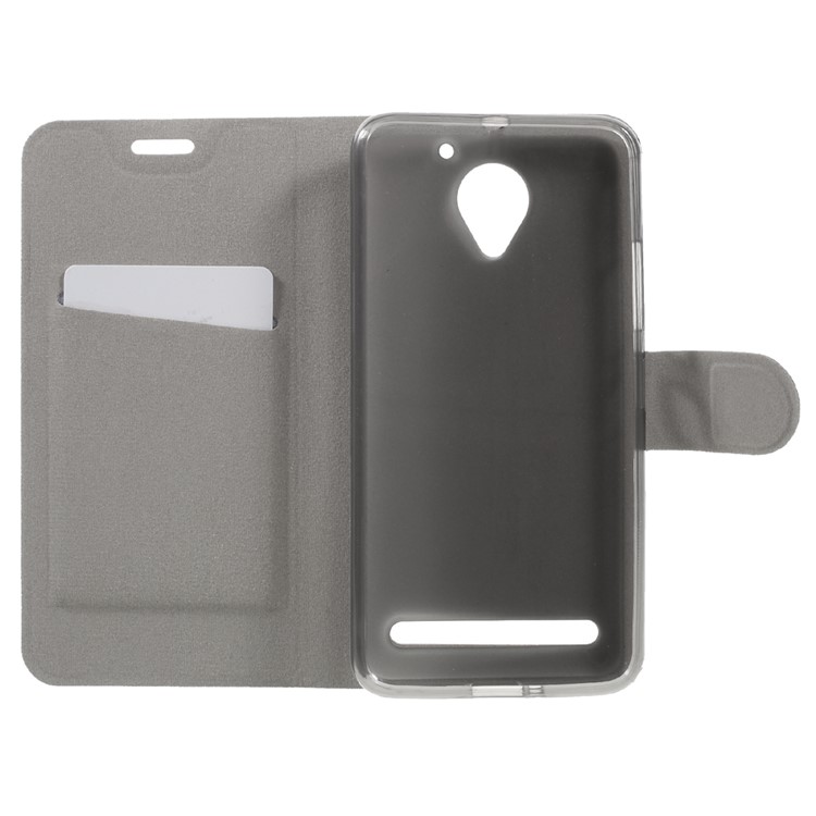 Crazy Horse Leather Stand Case for Lenovo Vibe C2 Power Built-in Steel Sheet - Black-6