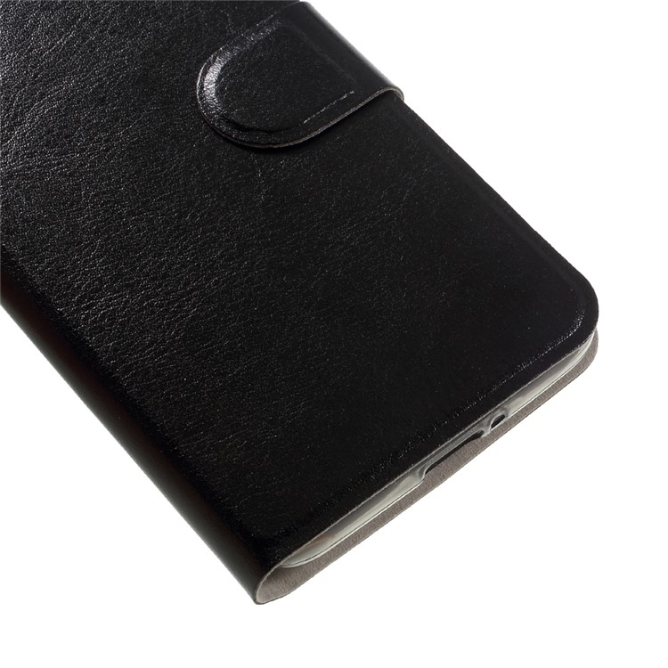 Crazy Horse Leather Stand Case for Lenovo Vibe C2 Power Built-in Steel Sheet - Black-7