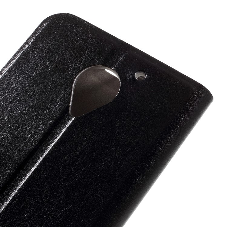Crazy Horse Leather Stand Case for Lenovo Vibe C2 Power Built-in Steel Sheet - Black-8