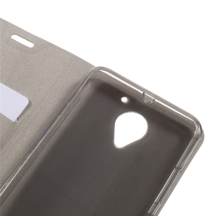 Crazy Horse Leather Stand Case for Lenovo Vibe C2 Power Built-in Steel Sheet - Black-9