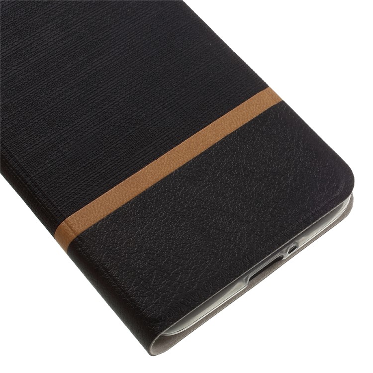 Cross Texture Leather Stand Case with Card Slot for Lenovo Vibe C2 Power Built-in Steel Sheet - Black-7