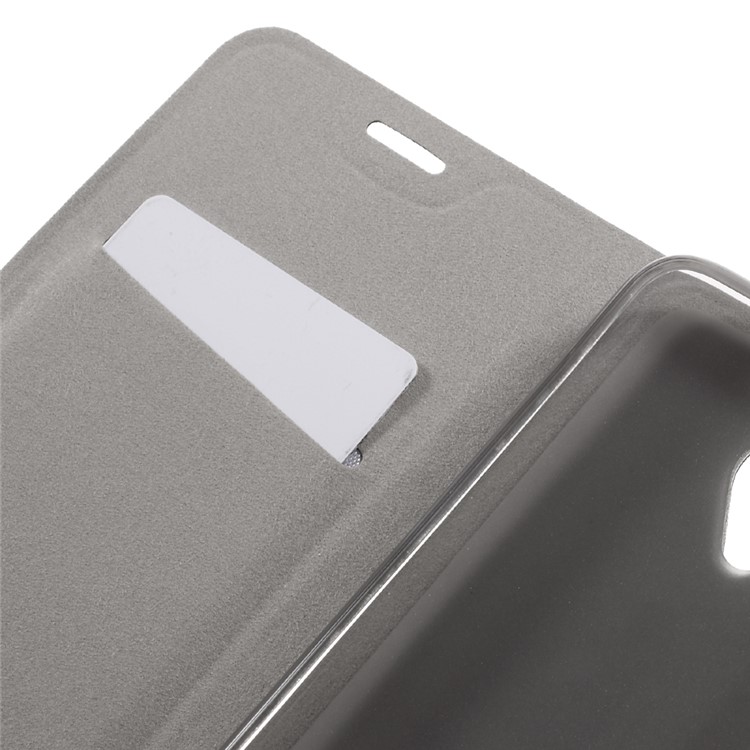 Cross Texture Leather Stand Case with Card Slot for Lenovo Vibe C2 Power Built-in Steel Sheet - Black-9