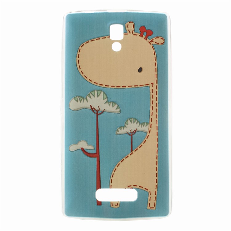 Softlyfit Embossment TPU Phone Case for Lenovo A2010 - Cute Giraffe-1