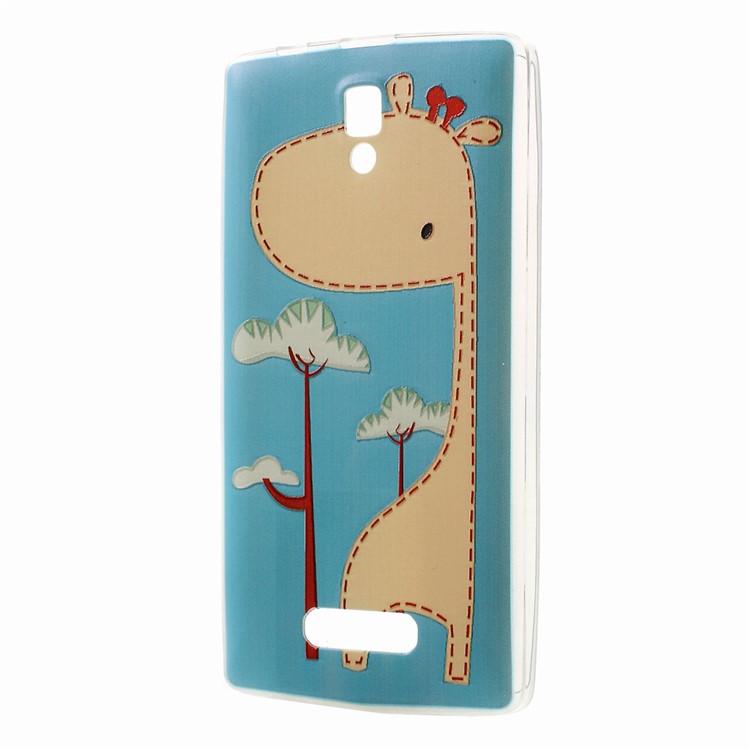 Softlyfit Embossment TPU Phone Case for Lenovo A2010 - Cute Giraffe-2