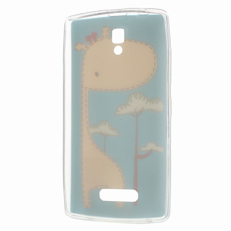 Softlyfit Embossment TPU Phone Case for Lenovo A2010 - Cute Giraffe-3