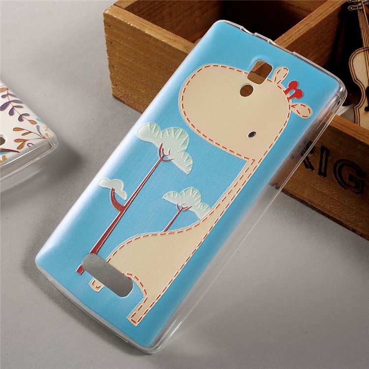 Softlyfit Embossment TPU Phone Case for Lenovo A2010 - Cute Giraffe-4