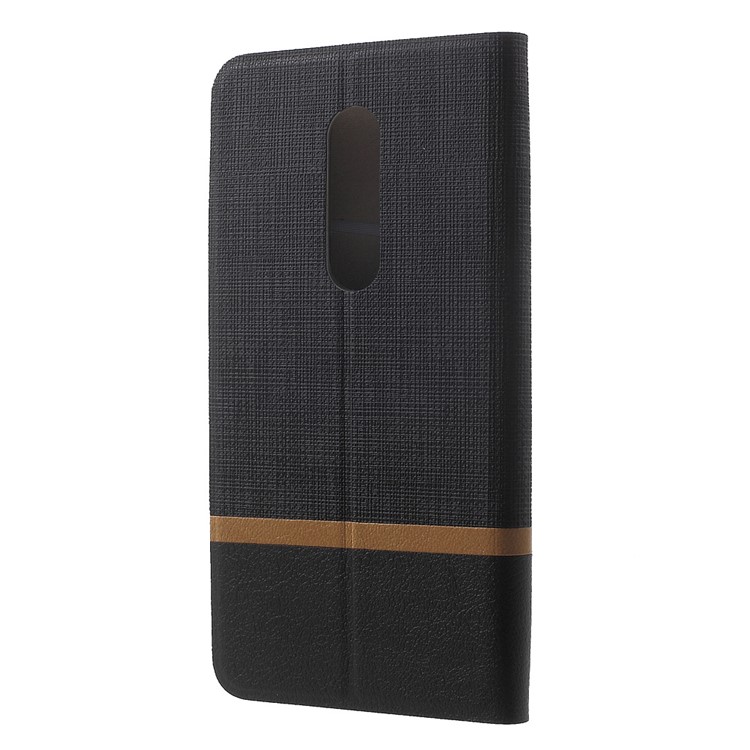 Cross Texture Leather Card Slot Stand Case for Motorola Moto M Built-in Steel Sheet - Black-2