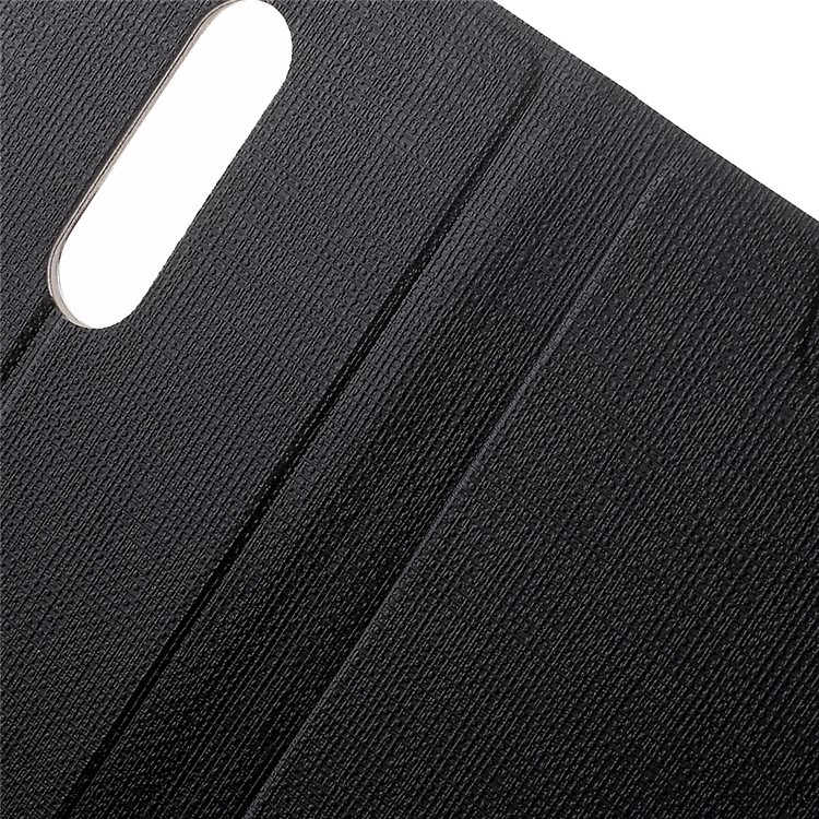 Cross Texture Leather Card Slot Stand Case for Motorola Moto M Built-in Steel Sheet - Black-6