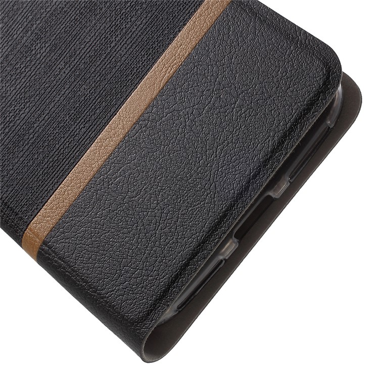 Cross Texture Leather Card Slot Stand Case for Motorola Moto M Built-in Steel Sheet - Black-8