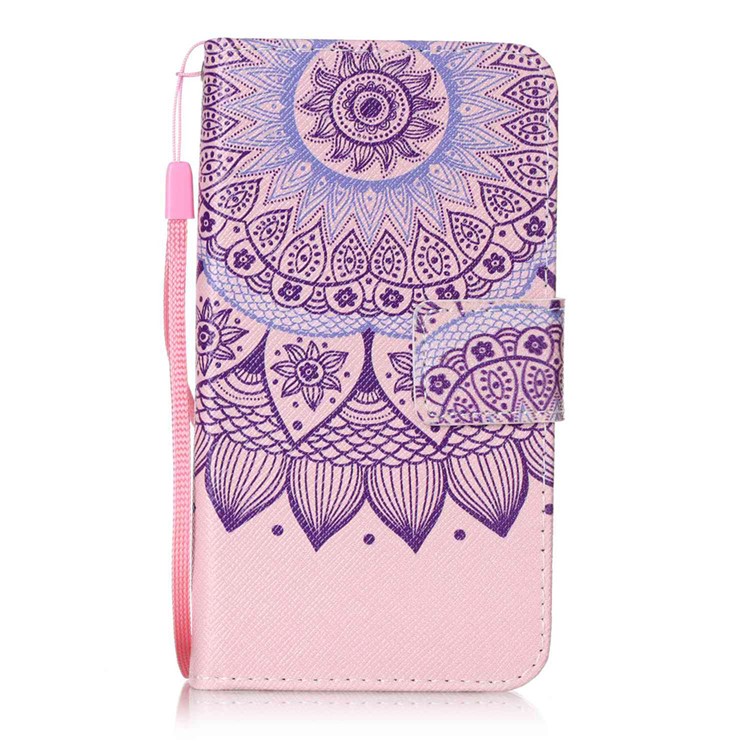 Wallet Leather Stand Case for Motorola Moto E2 XT1505 E+1 - Mandala Flowers-1