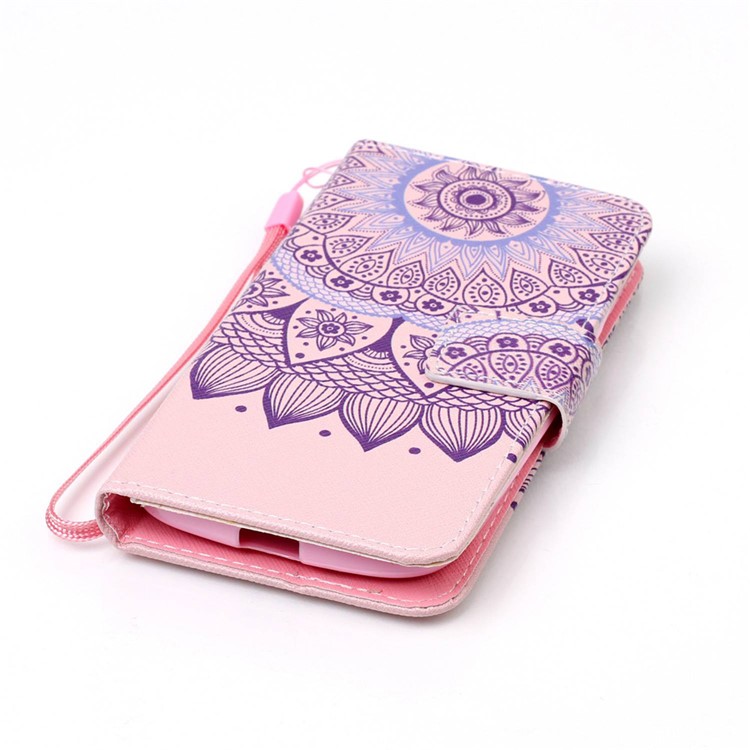 Wallet Leather Stand Case for Motorola Moto E2 XT1505 E+1 - Mandala Flowers-5