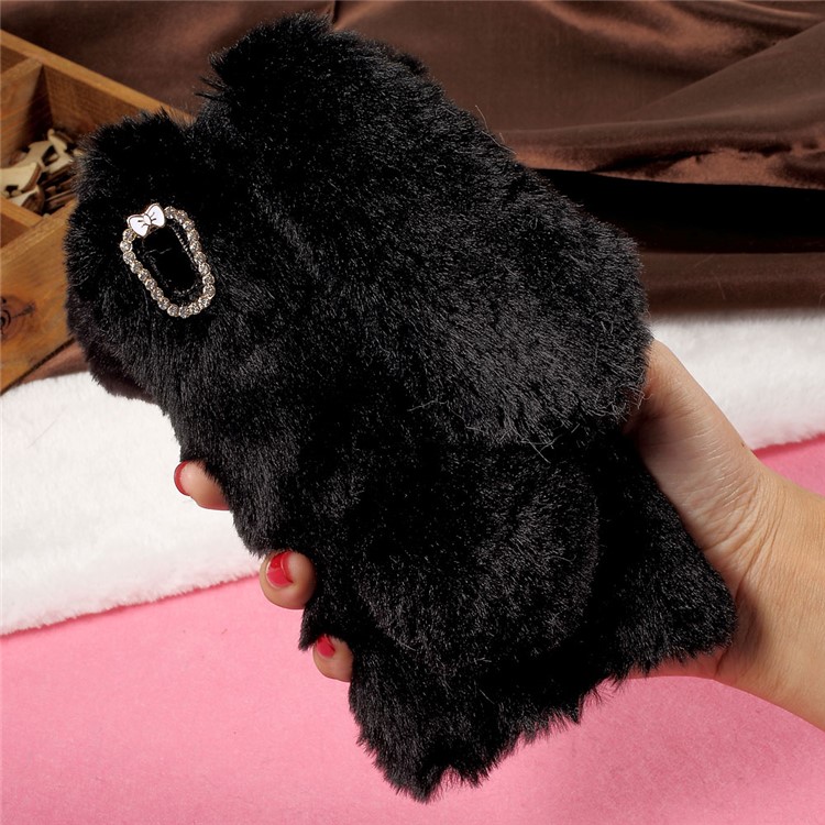 Rabbit Style Fluffy Fur TPU Case for Lenovo A7000 - Black-4