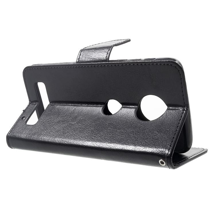 Crazy Horse Texture Leather Case Wallet Cover for Motorola Moto Z Play - Black-3