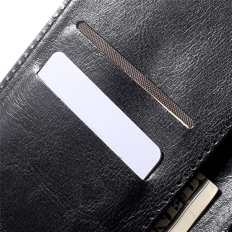 Crazy Horse Texture Leather Case Wallet Cover for Motorola Moto Z Play - Black-6