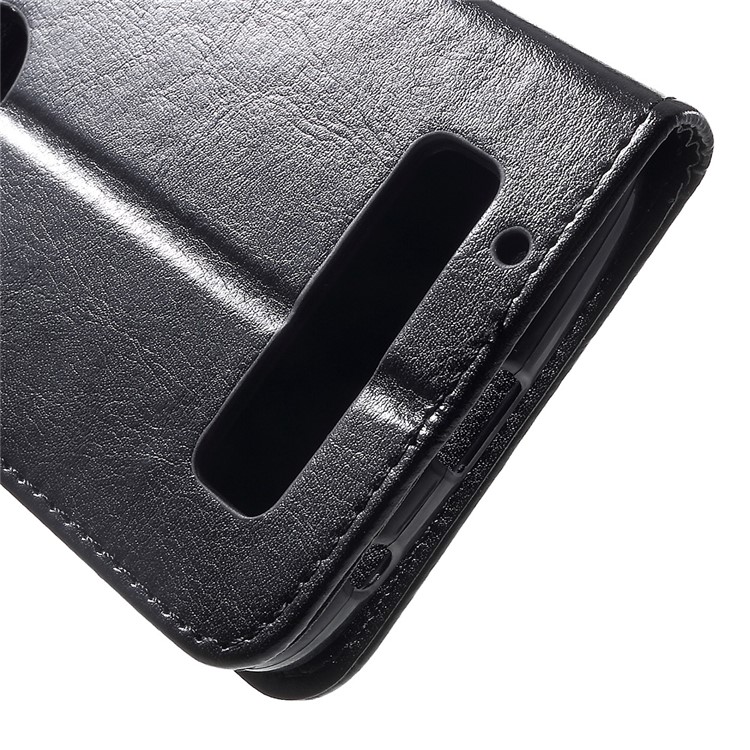 Crazy Horse Texture Leather Case Wallet Cover for Motorola Moto Z Play - Black-8