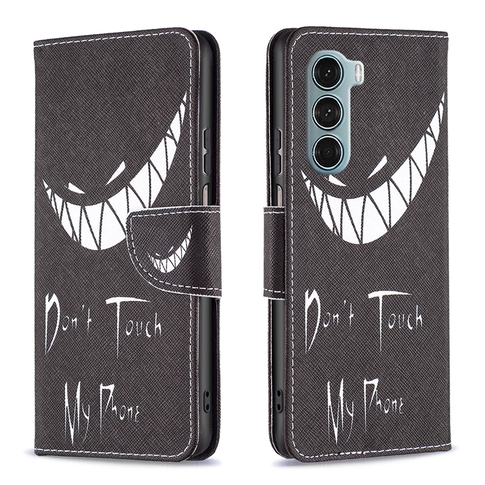 BF Pattern Printing Leather Series-1 for Motorola Moto G200 5G/Edge S30 Pattern Printing Bump Protection PU Leather Phone Case with Stand Wallet - Don't Touch My Phone-1
