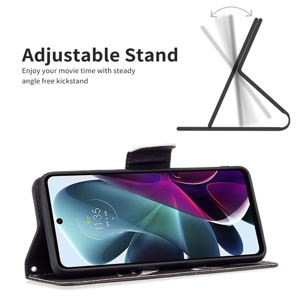 BF Pattern Printing Leather Series-1 for Motorola Moto G200 5G/Edge S30 Pattern Printing Bump Protection PU Leather Phone Case with Stand Wallet - Don't Touch My Phone-2