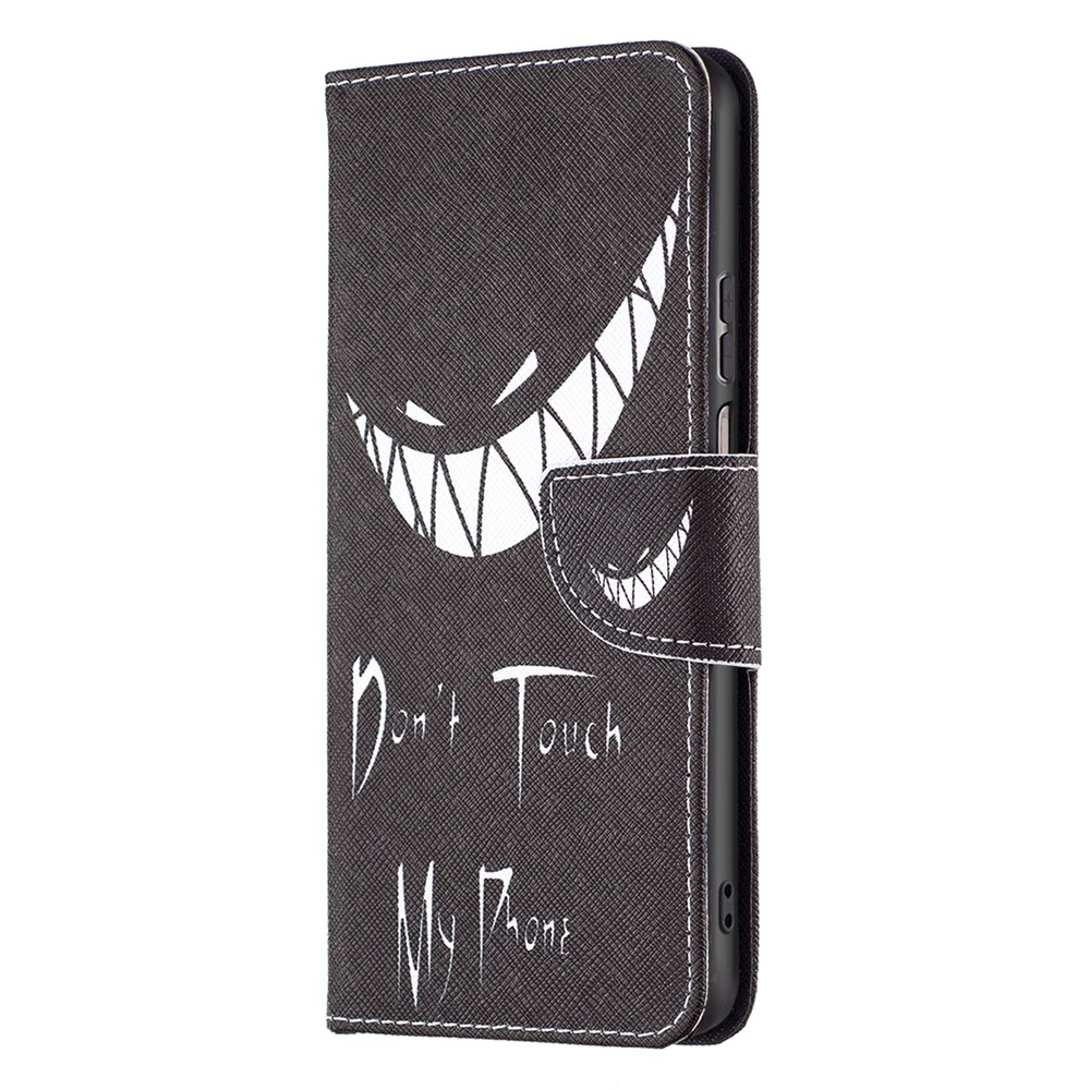 BF Pattern Printing Leather Series-1 for Motorola Moto G200 5G/Edge S30 Pattern Printing Bump Protection PU Leather Phone Case with Stand Wallet - Don't Touch My Phone-6