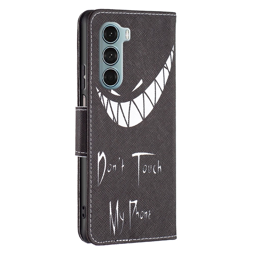 BF Pattern Printing Leather Series-1 for Motorola Moto G200 5G/Edge S30 Pattern Printing Bump Protection PU Leather Phone Case with Stand Wallet - Don't Touch My Phone-7