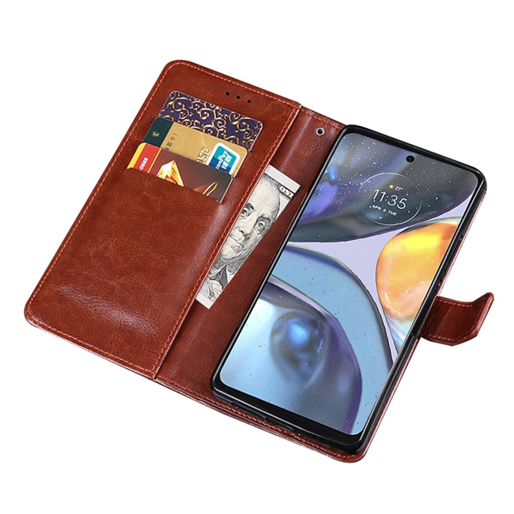 IDEWEI for Nokia G22 PU Leather + TPU Folio Flip Crazy Horse Texture Foldable Stand All-inclusive Protection Phone Cover with Wallet - Brown-2