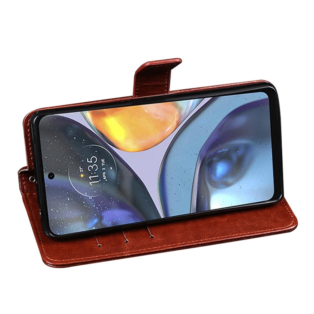 IDEWEI for Nokia G22 PU Leather + TPU Folio Flip Crazy Horse Texture Foldable Stand All-inclusive Protection Phone Cover with Wallet - Brown-3
