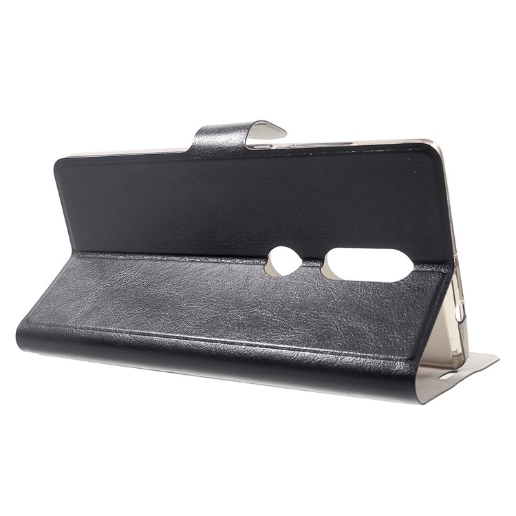 Crazy Horse Leather Card Holder Case for Lenovo Phab2 Plus - Black-3