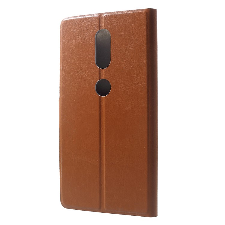 Crazy Horse Leather Card Holder Mobile Phone Stand Case for Lenovo Phab2 Plus - Brown-2