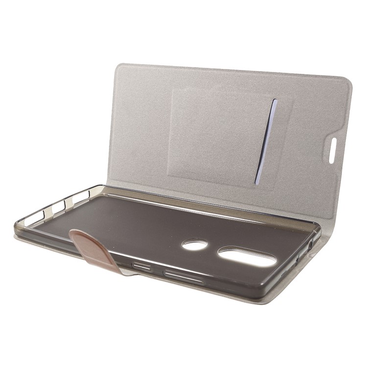Crazy Horse Leather Card Holder Mobile Phone Stand Case for Lenovo Phab2 Plus - Brown-5