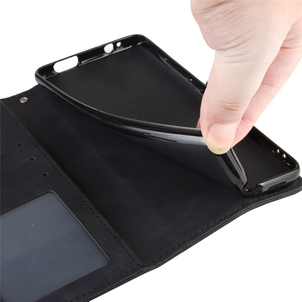 For Motorola Moto G22 Mobile Phone Shell, Shockproof Multiple Card Slots PU Leather Wallet Case Stand Cover - Black-5