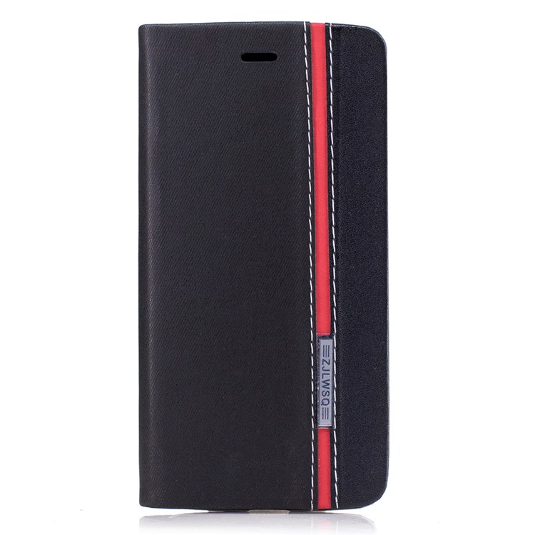 Two-color Leather Stand Case for Motorola Moto Z - Black-1